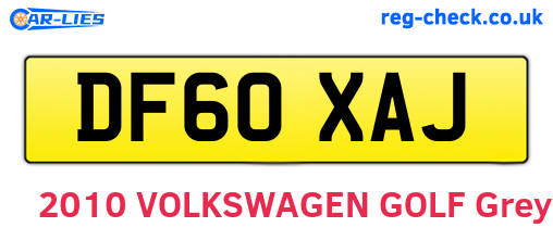 DF60XAJ are the vehicle registration plates.