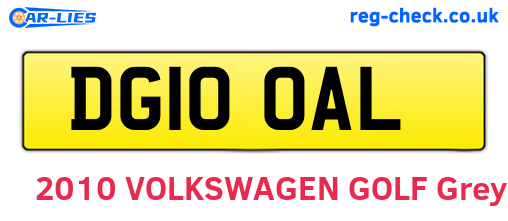 DG10OAL are the vehicle registration plates.