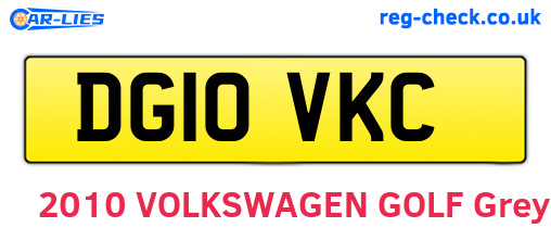 DG10VKC are the vehicle registration plates.