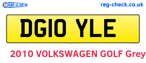 DG10YLE are the vehicle registration plates.