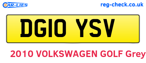 DG10YSV are the vehicle registration plates.