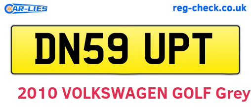 DN59UPT are the vehicle registration plates.