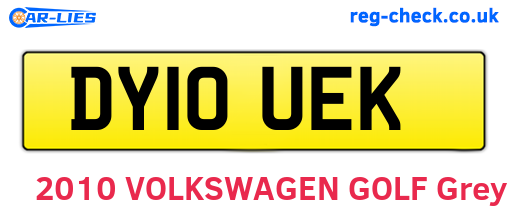 DY10UEK are the vehicle registration plates.