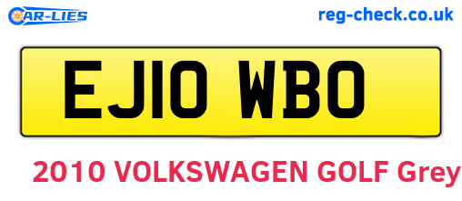 EJ10WBO are the vehicle registration plates.