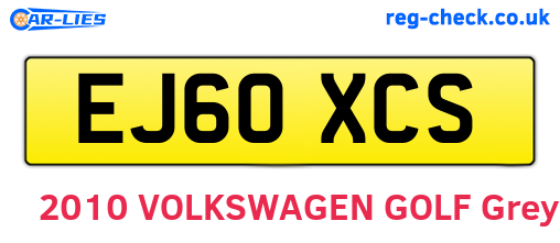 EJ60XCS are the vehicle registration plates.