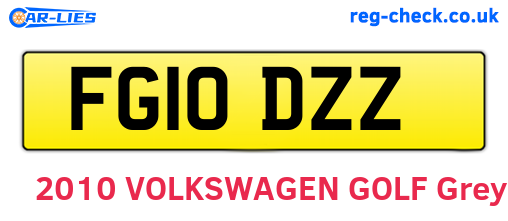 FG10DZZ are the vehicle registration plates.