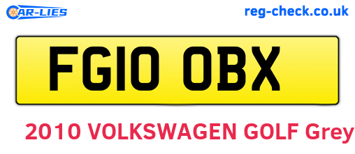 FG10OBX are the vehicle registration plates.