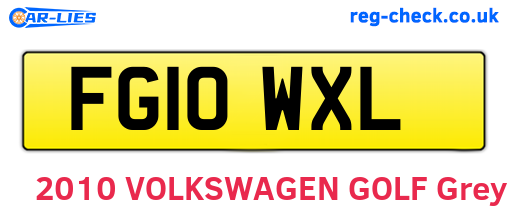 FG10WXL are the vehicle registration plates.