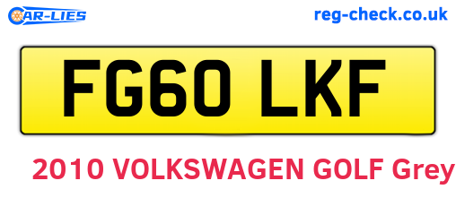 FG60LKF are the vehicle registration plates.