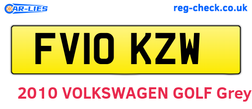 FV10KZW are the vehicle registration plates.