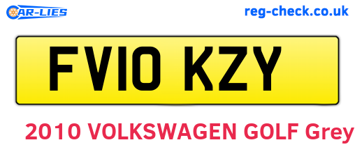 FV10KZY are the vehicle registration plates.