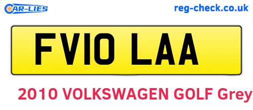 FV10LAA are the vehicle registration plates.