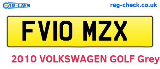 FV10MZX are the vehicle registration plates.