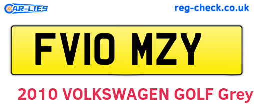 FV10MZY are the vehicle registration plates.