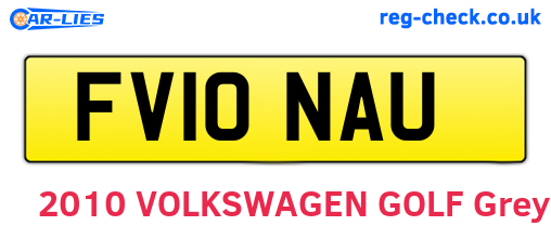 FV10NAU are the vehicle registration plates.