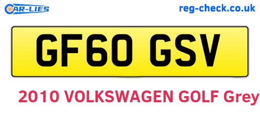 GF60GSV are the vehicle registration plates.