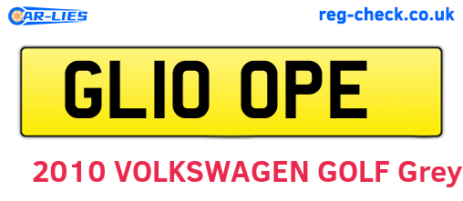 GL10OPE are the vehicle registration plates.