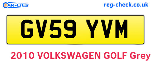 GV59YVM are the vehicle registration plates.