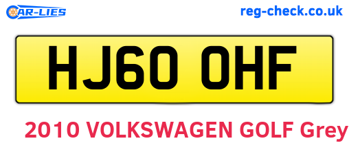 HJ60OHF are the vehicle registration plates.