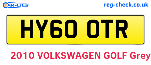 HY60OTR are the vehicle registration plates.