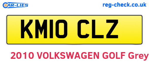 KM10CLZ are the vehicle registration plates.