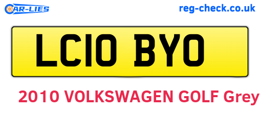 LC10BYO are the vehicle registration plates.