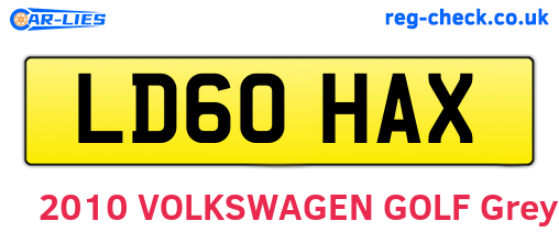 LD60HAX are the vehicle registration plates.