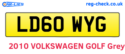 LD60WYG are the vehicle registration plates.