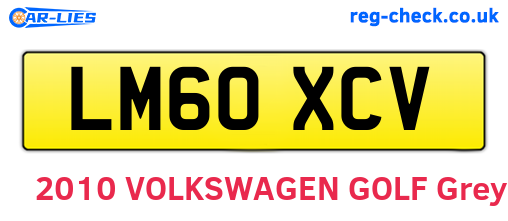 LM60XCV are the vehicle registration plates.