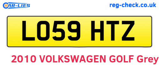 LO59HTZ are the vehicle registration plates.