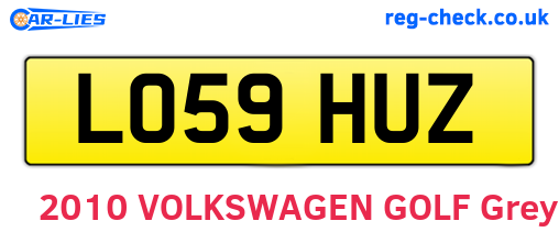 LO59HUZ are the vehicle registration plates.