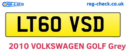 LT60VSD are the vehicle registration plates.