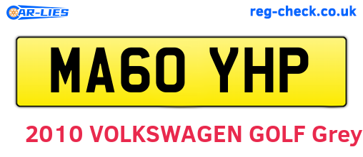 MA60YHP are the vehicle registration plates.