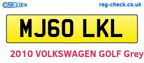MJ60LKL are the vehicle registration plates.