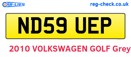 ND59UEP are the vehicle registration plates.