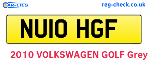 NU10HGF are the vehicle registration plates.