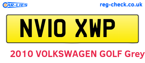 NV10XWP are the vehicle registration plates.