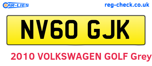 NV60GJK are the vehicle registration plates.