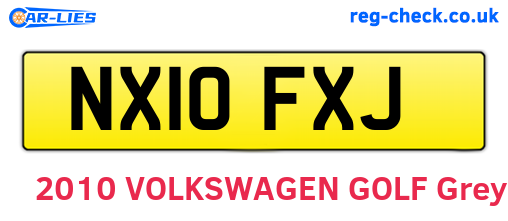 NX10FXJ are the vehicle registration plates.