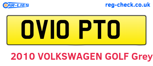 OV10PTO are the vehicle registration plates.