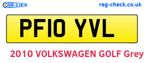 PF10YVL are the vehicle registration plates.