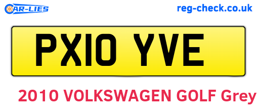 PX10YVE are the vehicle registration plates.