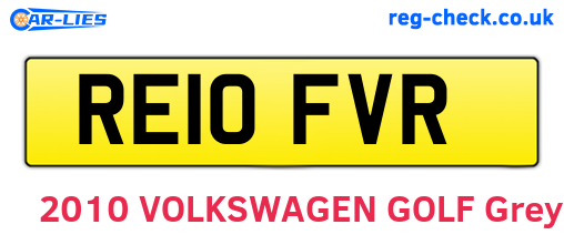 RE10FVR are the vehicle registration plates.