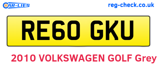 RE60GKU are the vehicle registration plates.