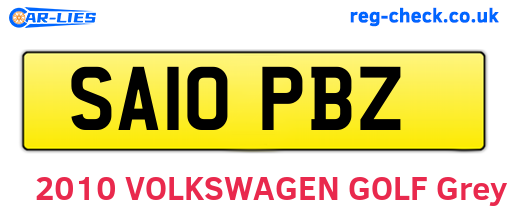 SA10PBZ are the vehicle registration plates.