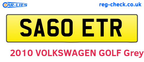 SA60ETR are the vehicle registration plates.
