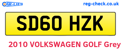 SD60HZK are the vehicle registration plates.