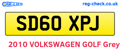 SD60XPJ are the vehicle registration plates.