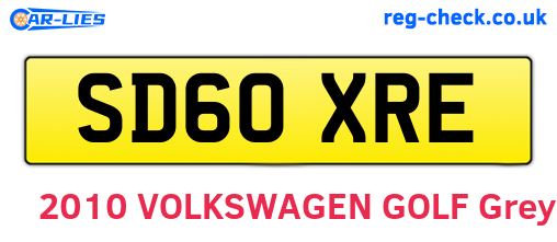 SD60XRE are the vehicle registration plates.