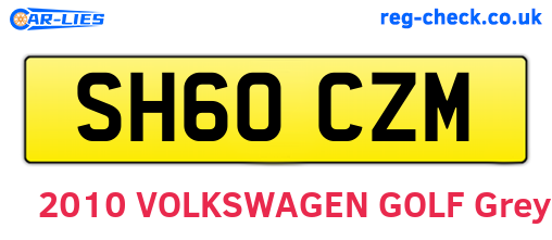 SH60CZM are the vehicle registration plates.